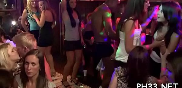  Lots of gang bang on dance floor blow jobs from blondes wild fuck